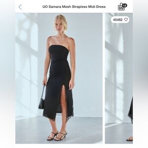 Urban Outfitters Samara Mesh Strapless Midi Dress